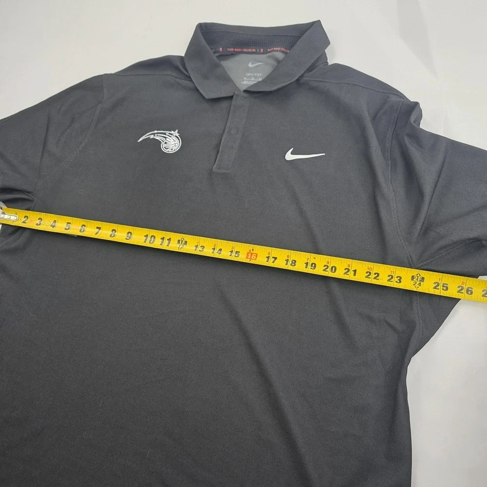 Orlando Magic Shirt Polo Mens XL Black NBA Basketball Nike Dri Fit Tiger Woods